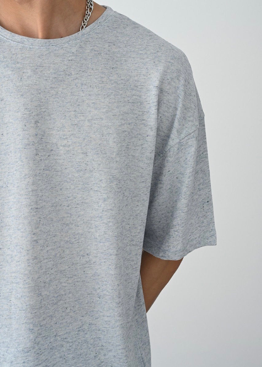 Linen Baby Blue Oversize Tshirt - Clothing Lab