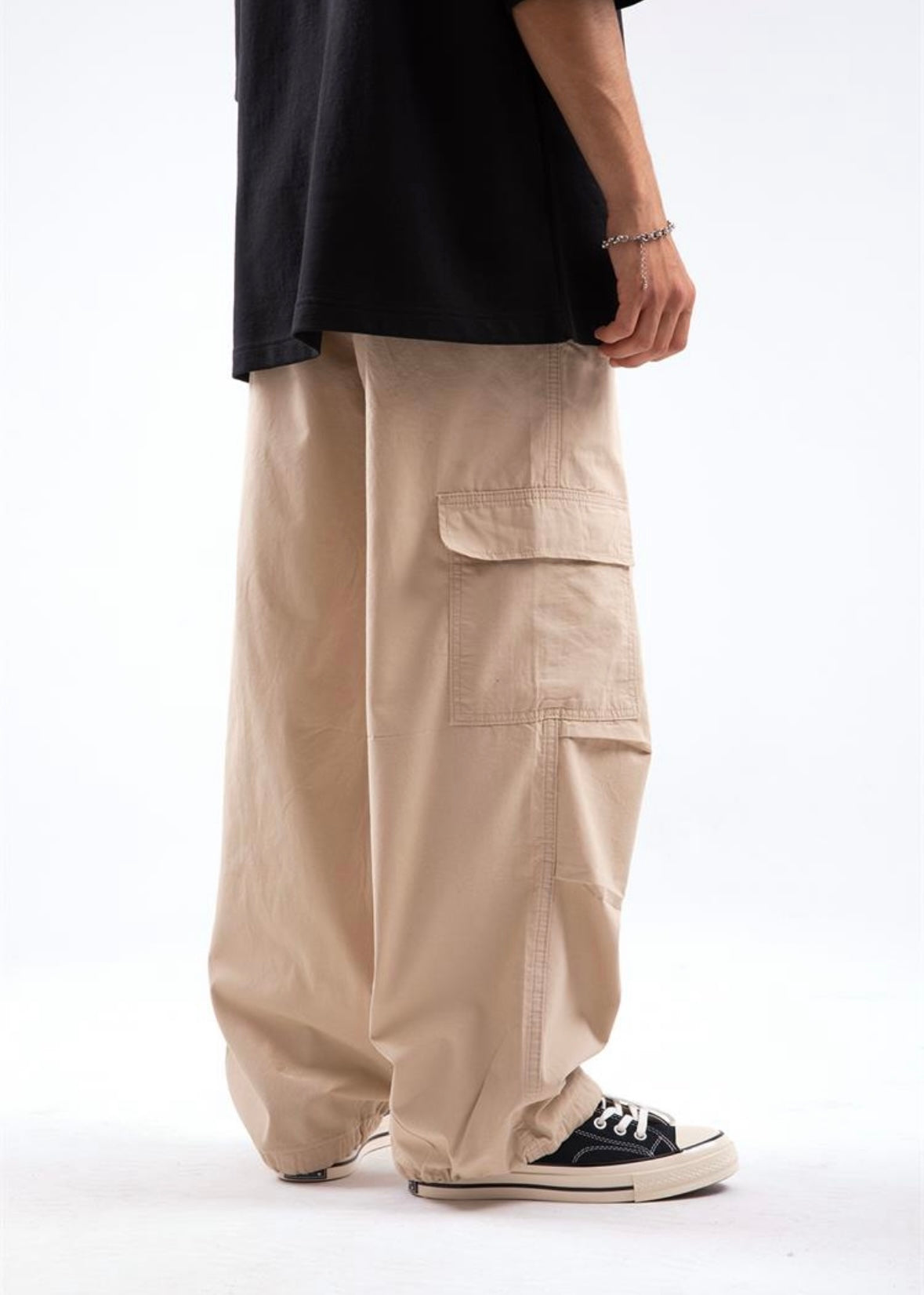 Adjustable Beige Pocket Pants - Clothing Lab
