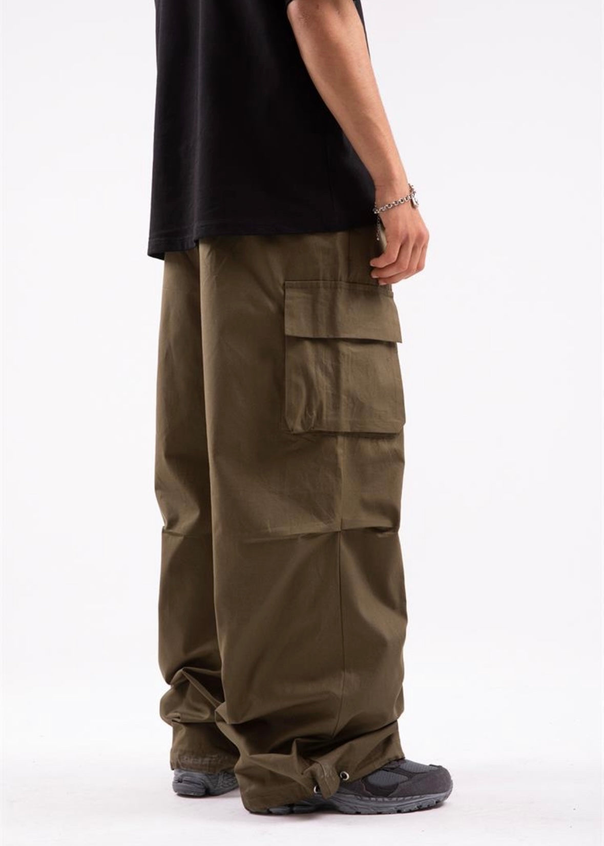 Adjustable khaki Pocket Pants - Clothing Lab