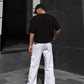 White Baggy Adjustable Pants - Clothing Lab