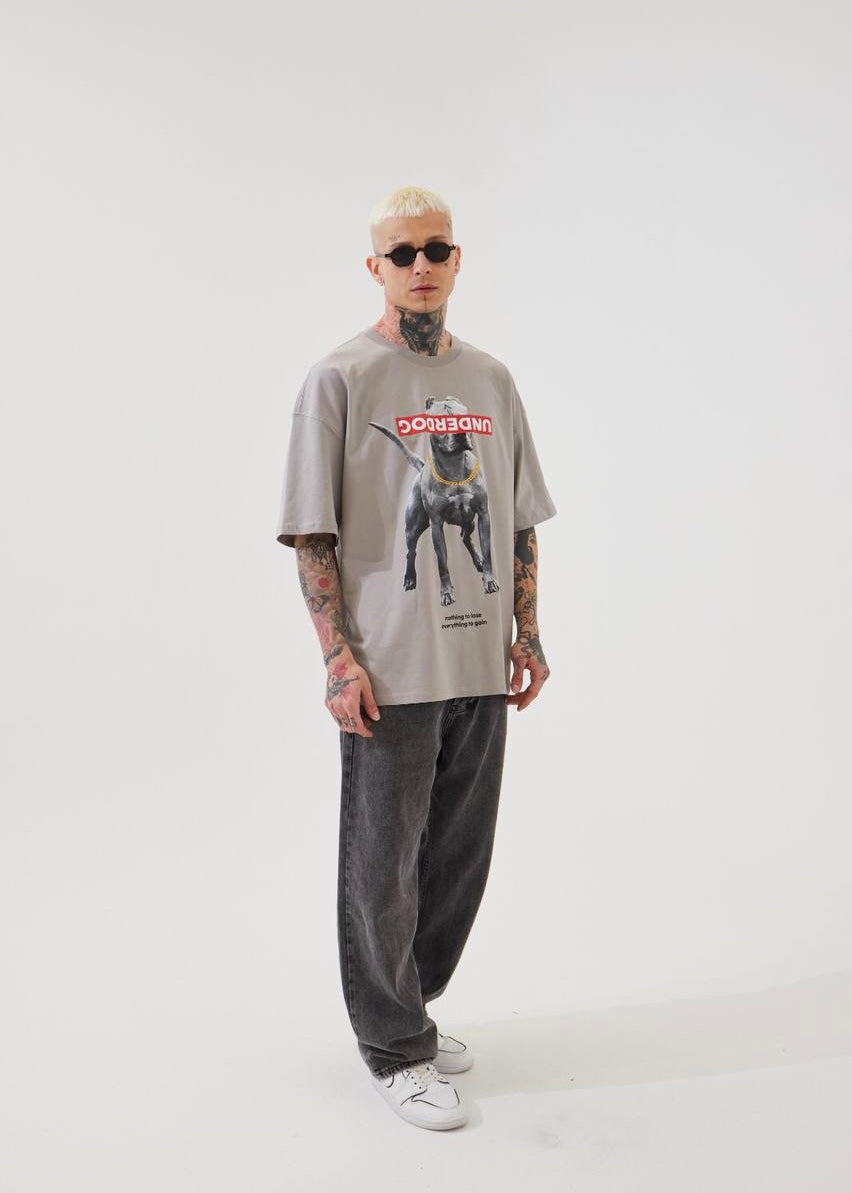 Under Dog Grey Oversize Tshirt - Clothing Lab