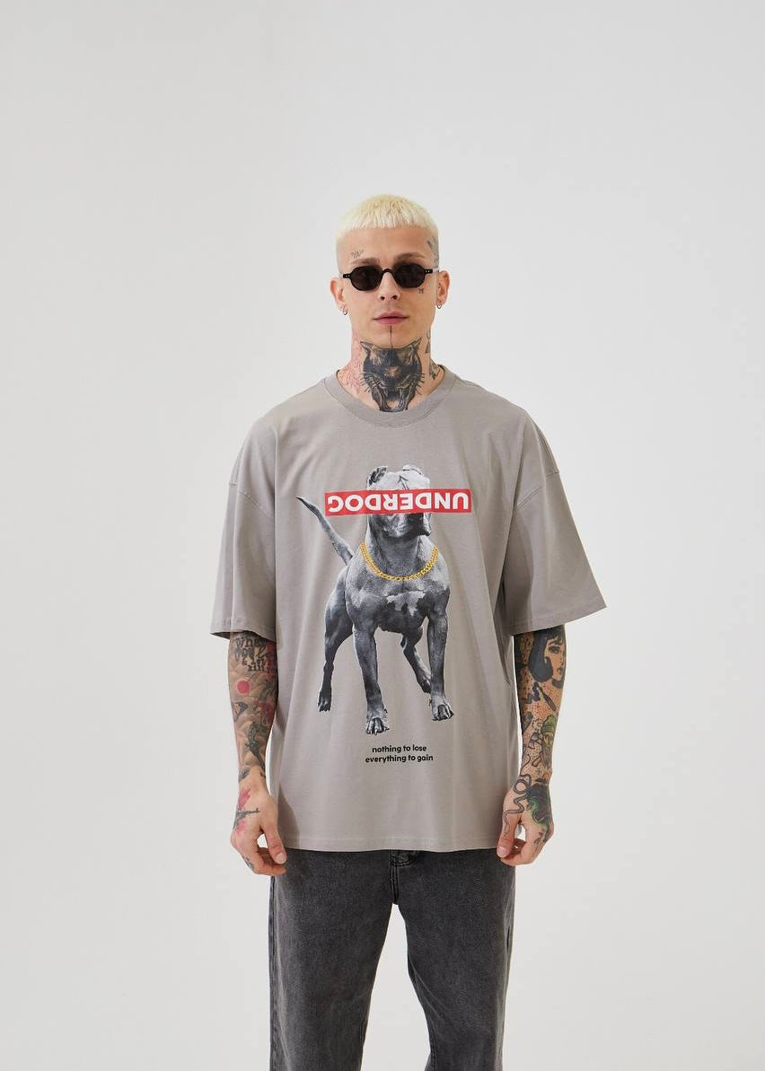 Under Dog Grey Oversize Tshirt - Clothing Lab